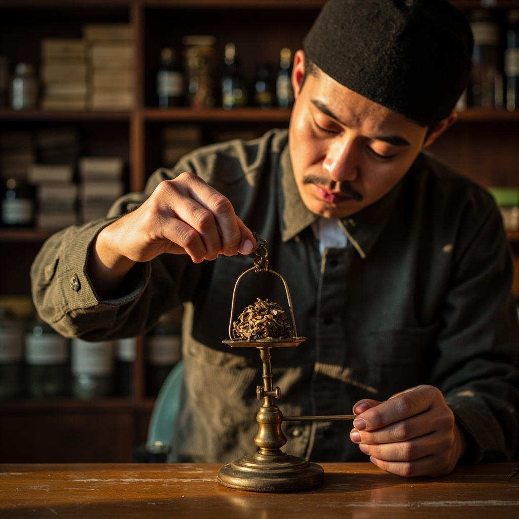 Traditional herbal decoction used in incense paste preparation