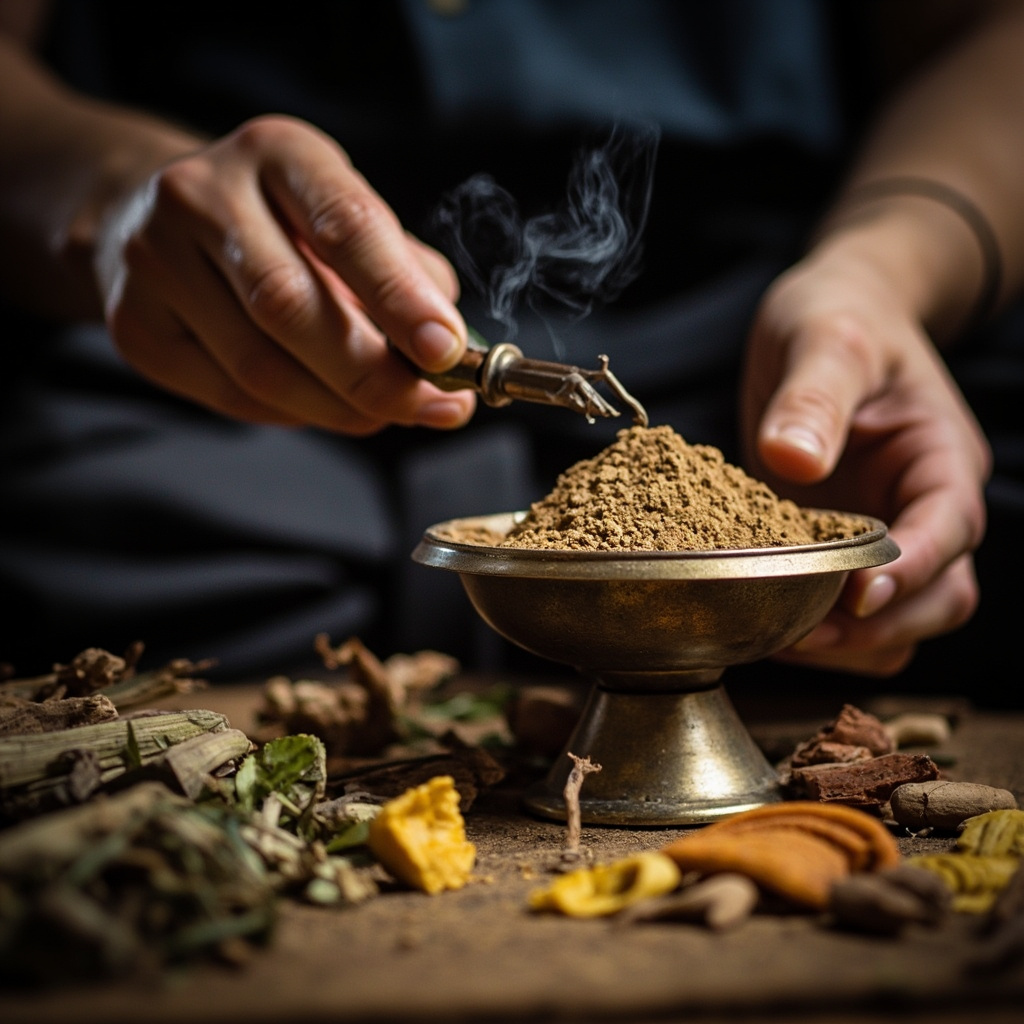 Fine aromatic powder prepared for incense making