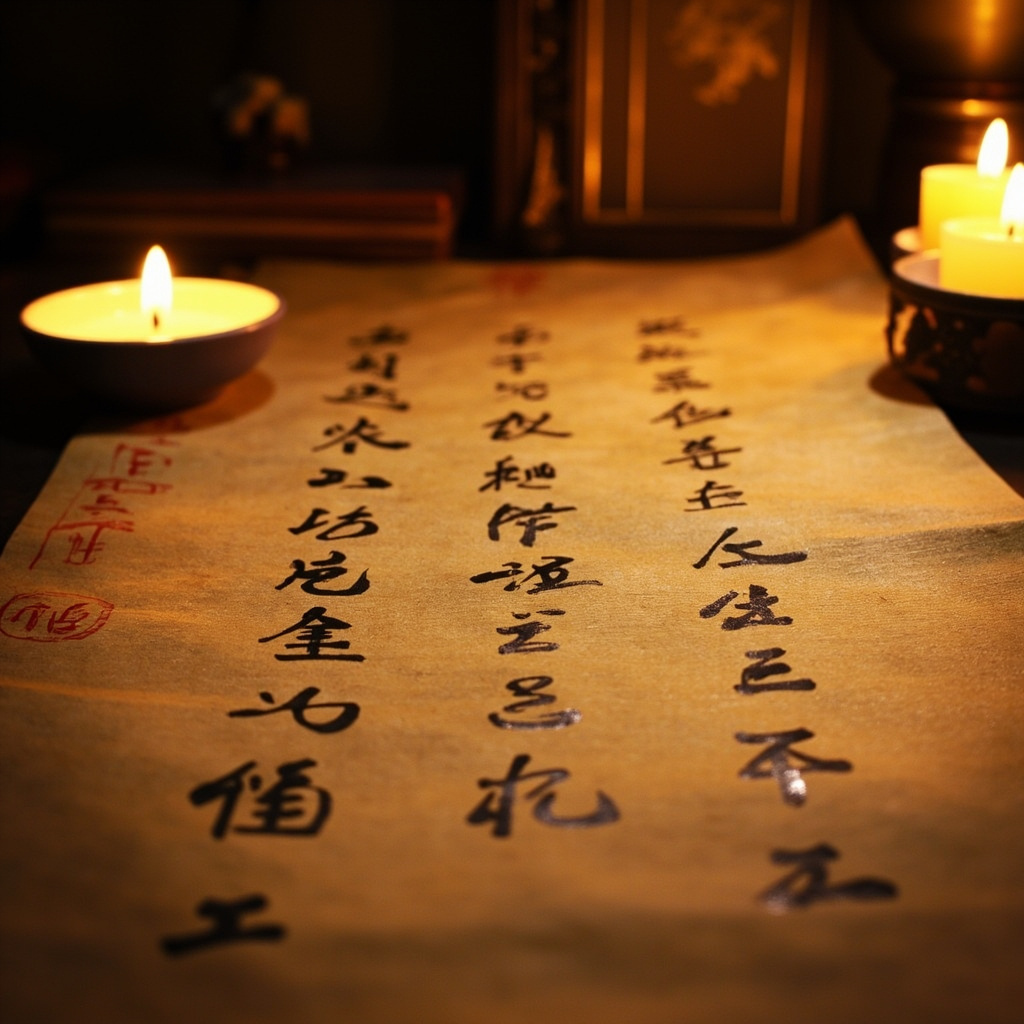 Traditional Chinese calligraphy with incense recipe