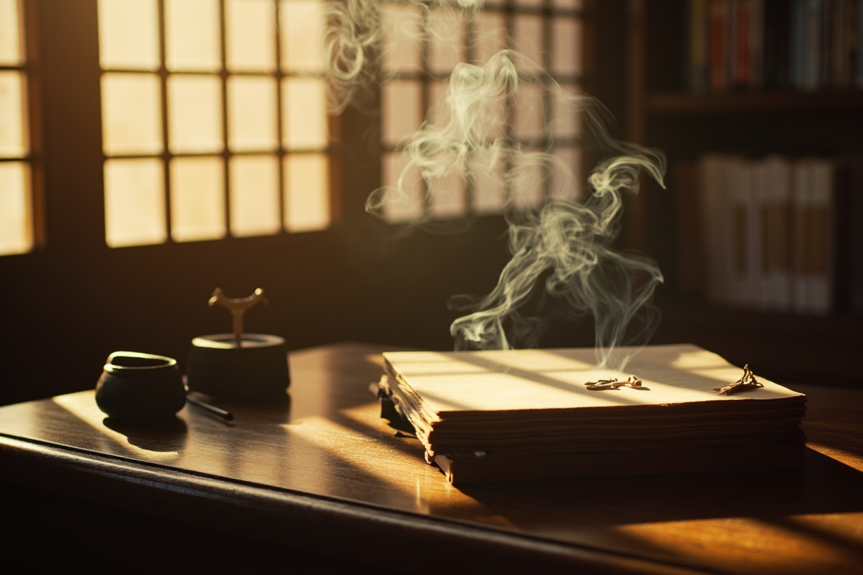 Traditional Chinese study with incense