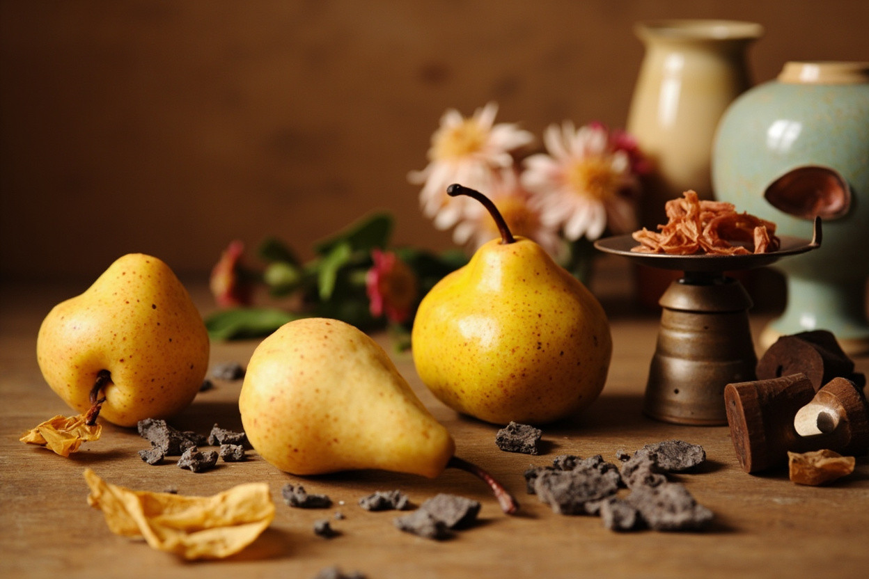 Goose pear and sandalwood ingredients for bedroom incense