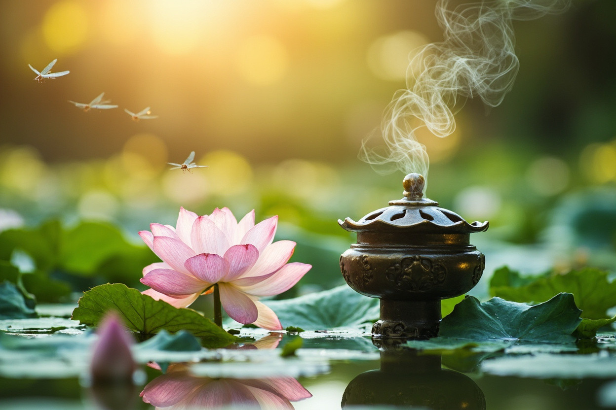 Summer lotus incense practice seasonal wellness cooling