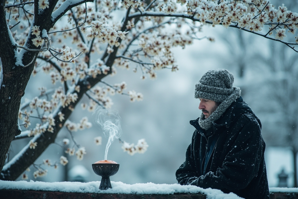 Winter plum blossom incense practice seasonal wellness kidney