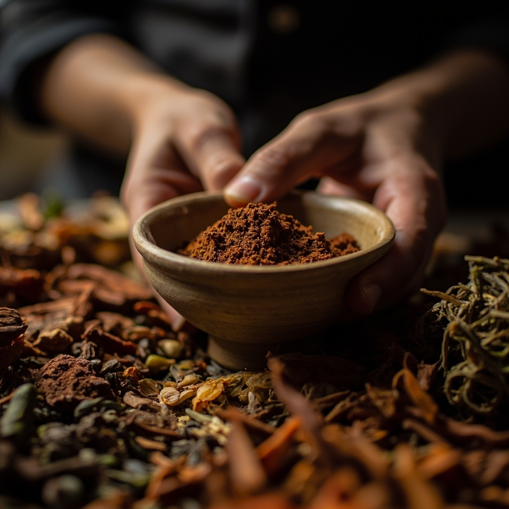 Ceramic bowl for preparing incense paste