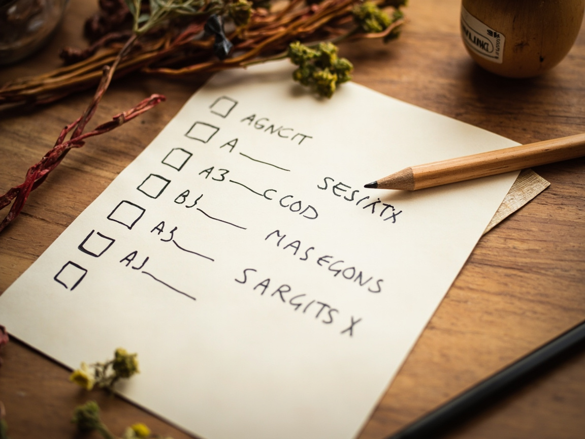 Visual version of incense checklist for beginners