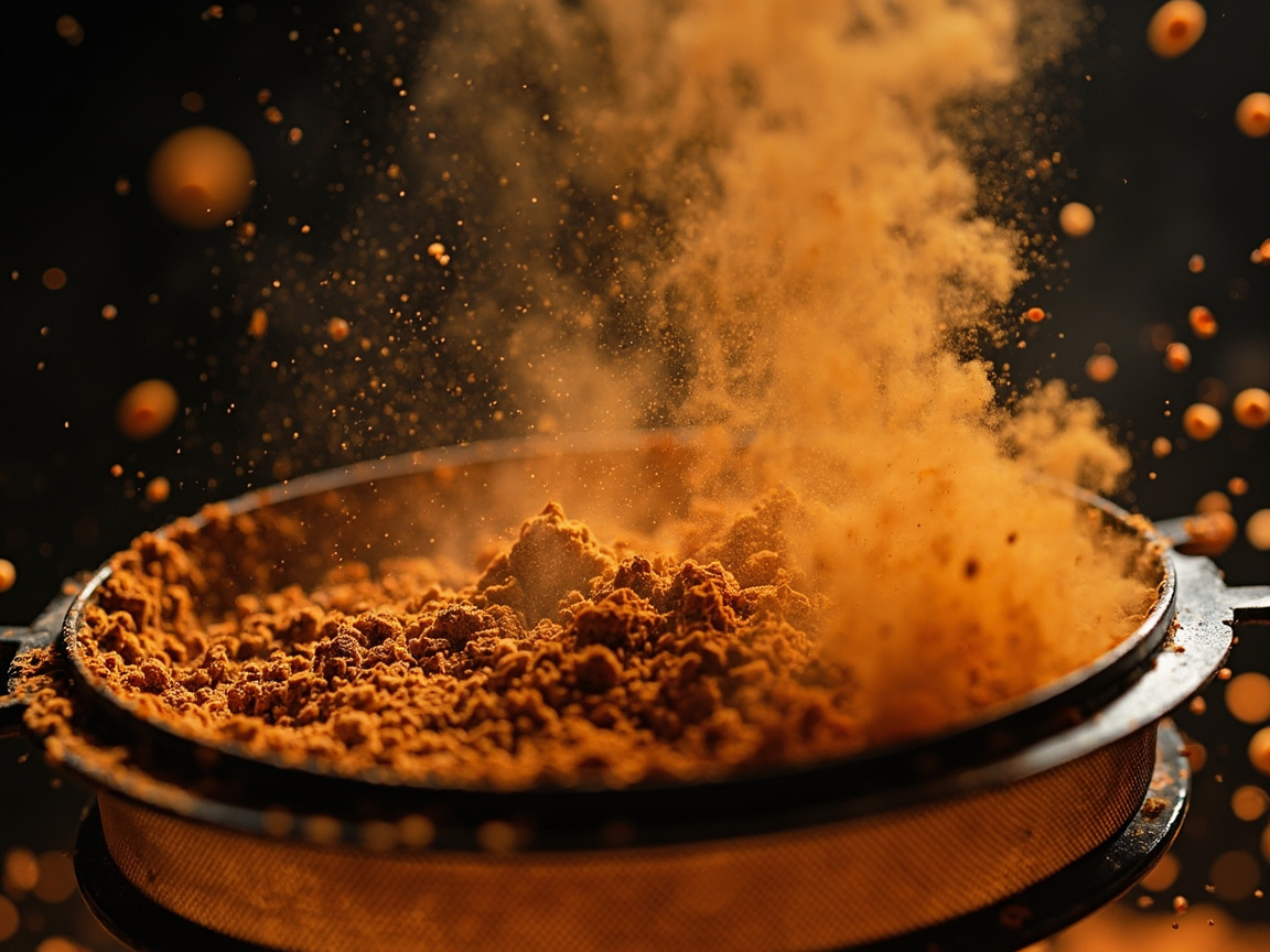 Traditional incense powder processing showing grinding technique