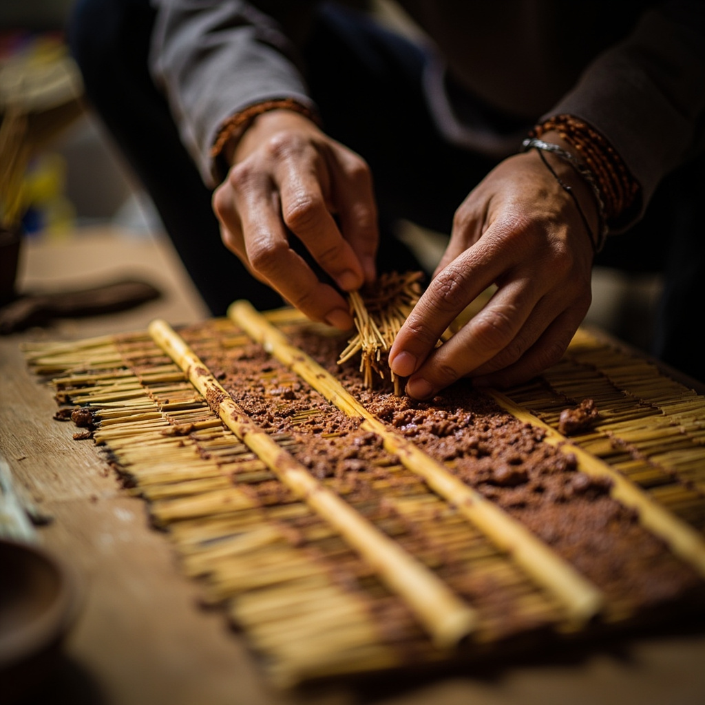 Mixing incense powder with natural binder