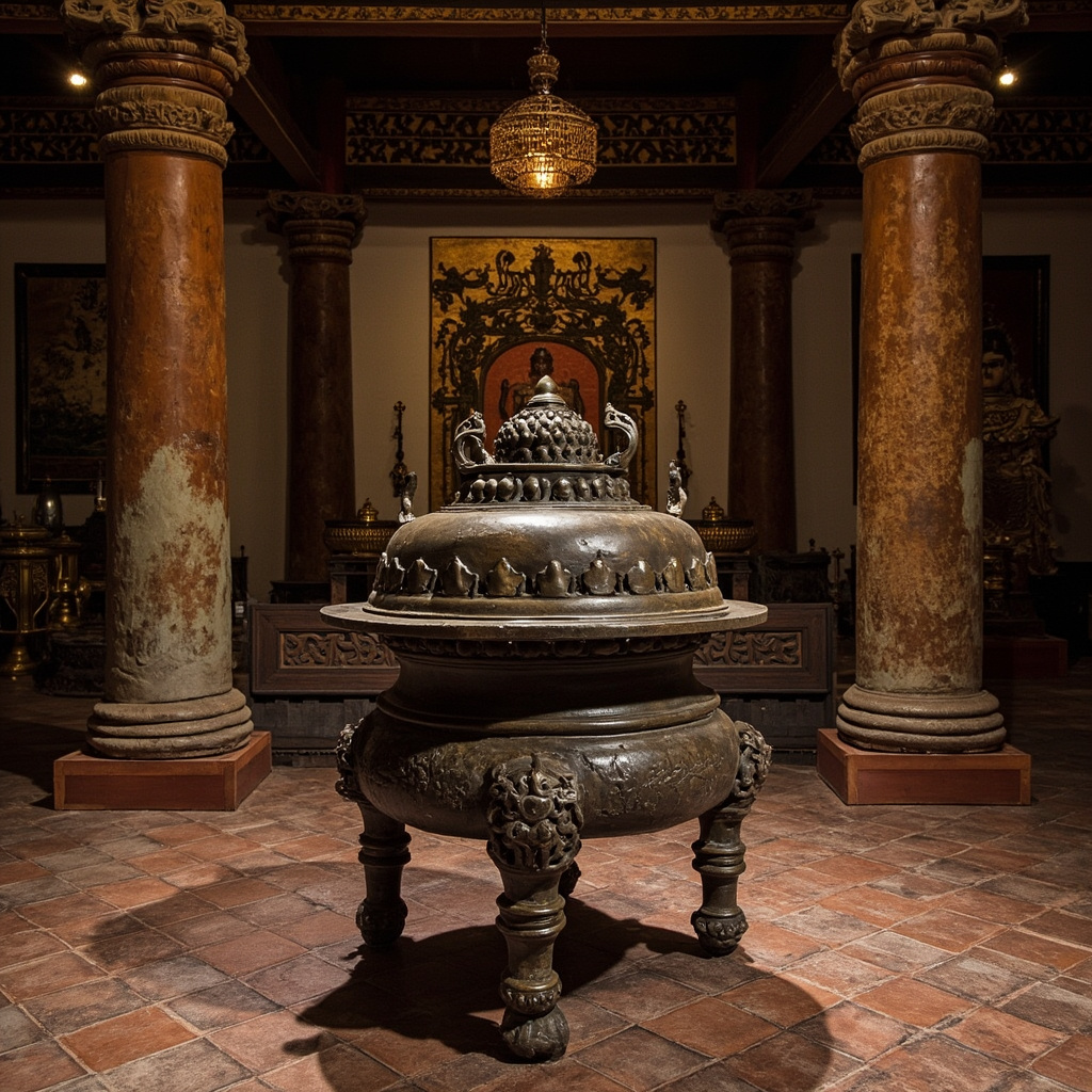 Buddhist monks offering incense at temple