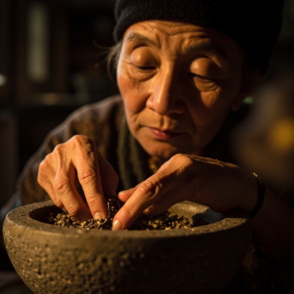 Senior Incense modern home preparation grinding herbs