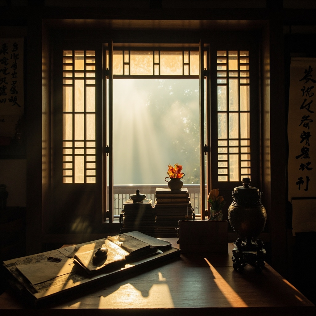 Scholar study with incense