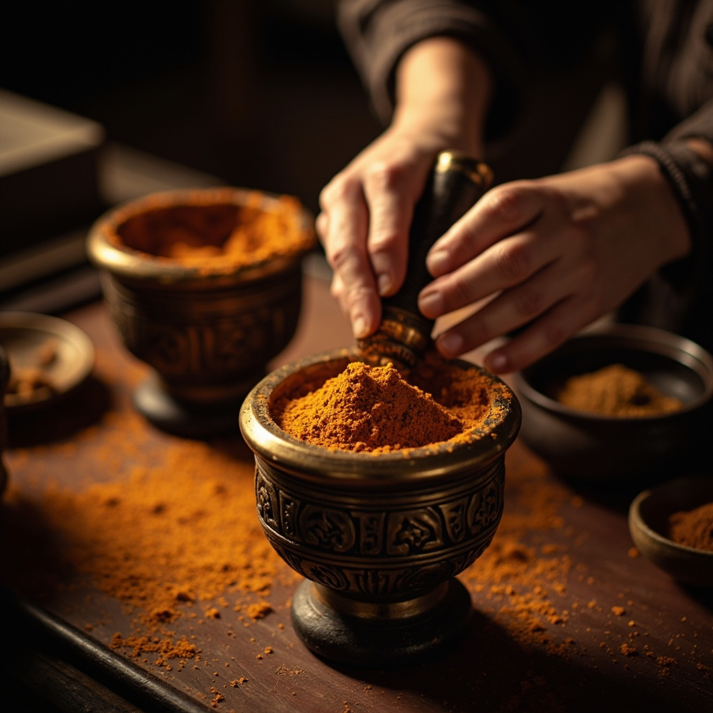 Grinding incense materials