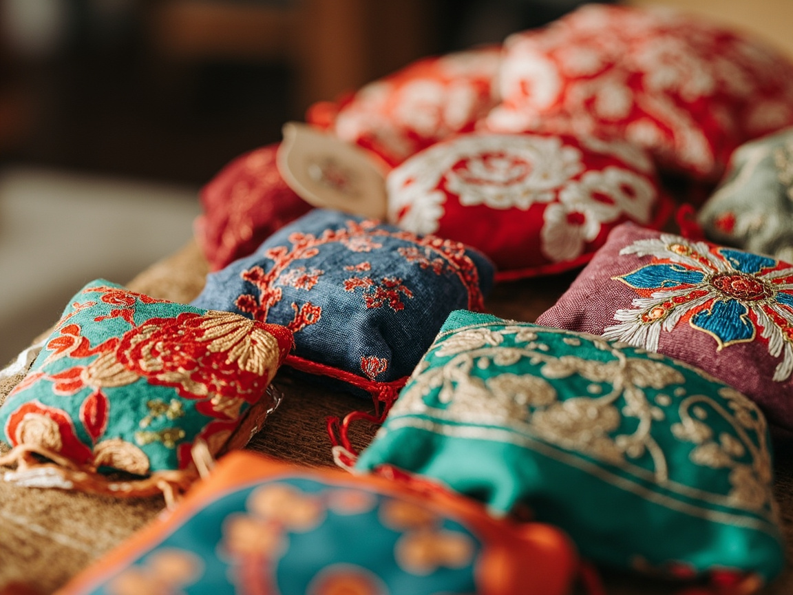 Traditional Chinese sachets containing aromatic herbs