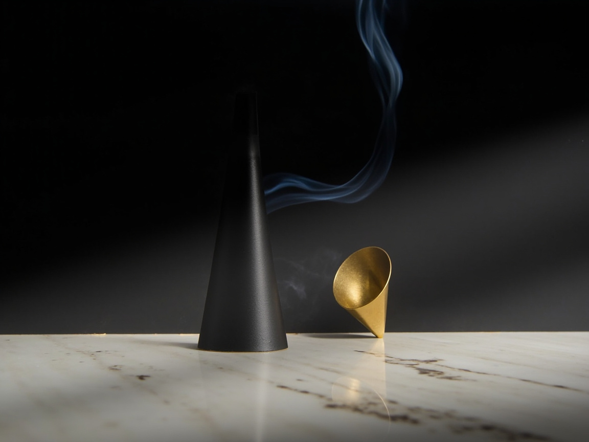 Modern Geometric Brass Incense Burner