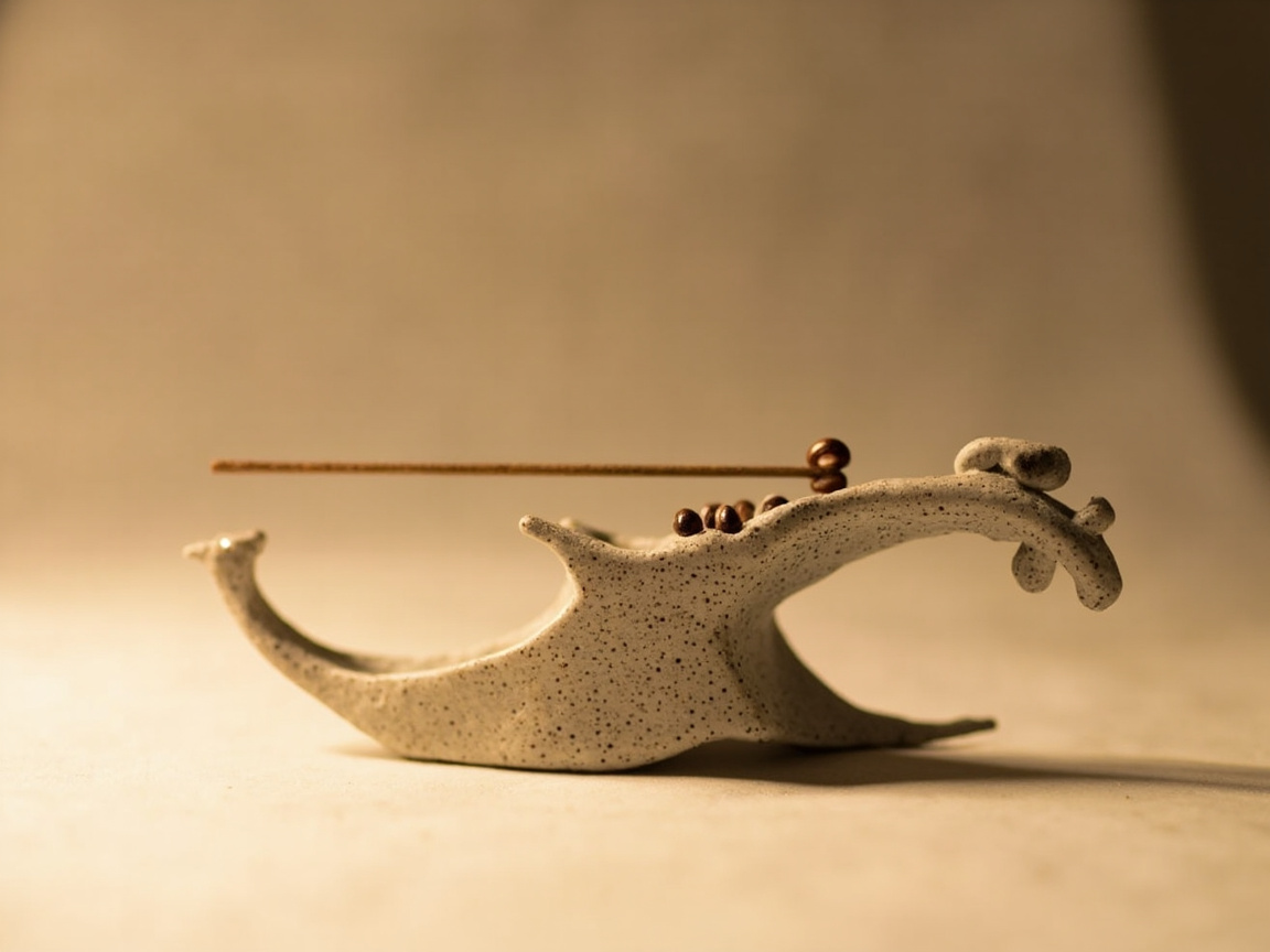 Ceramic Violin Bow Incense Holder Art Design