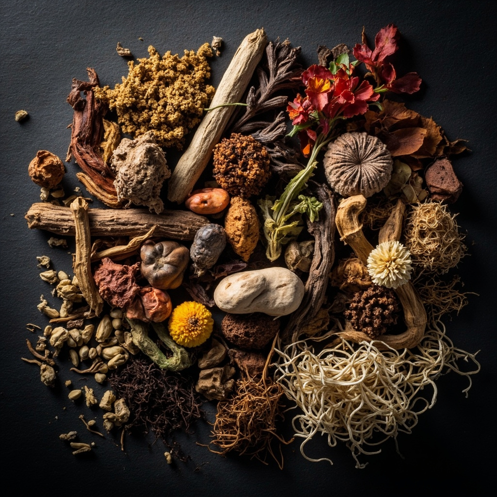 Incense powder burning on traditional charcoal