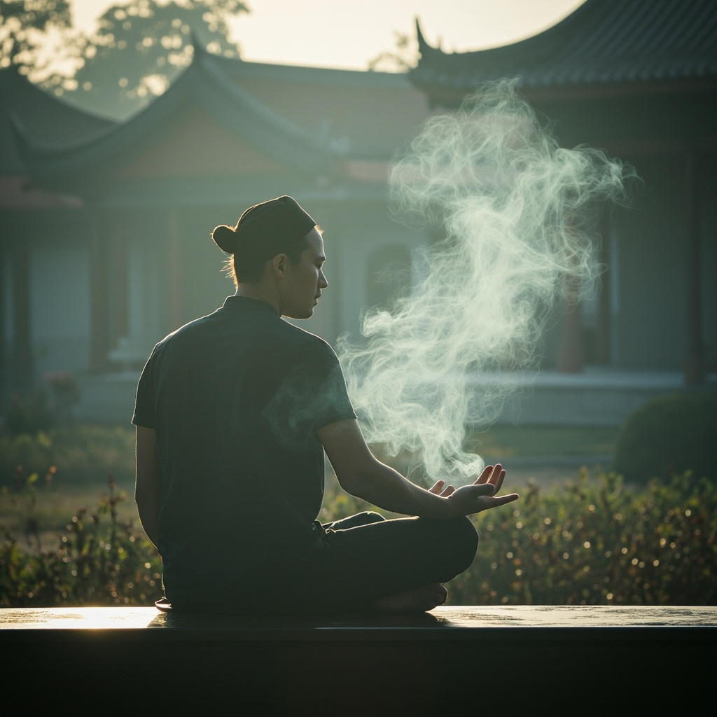 traditional study with incense