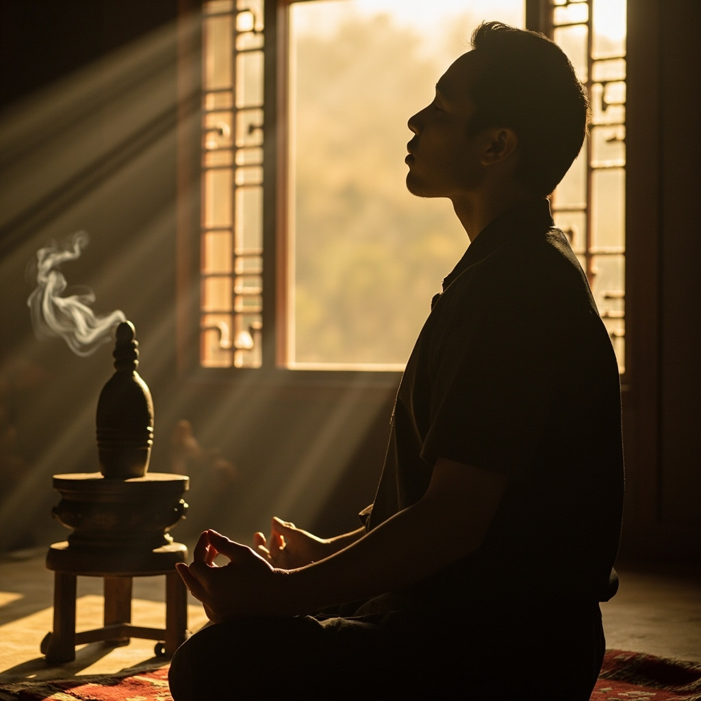meditation with incense