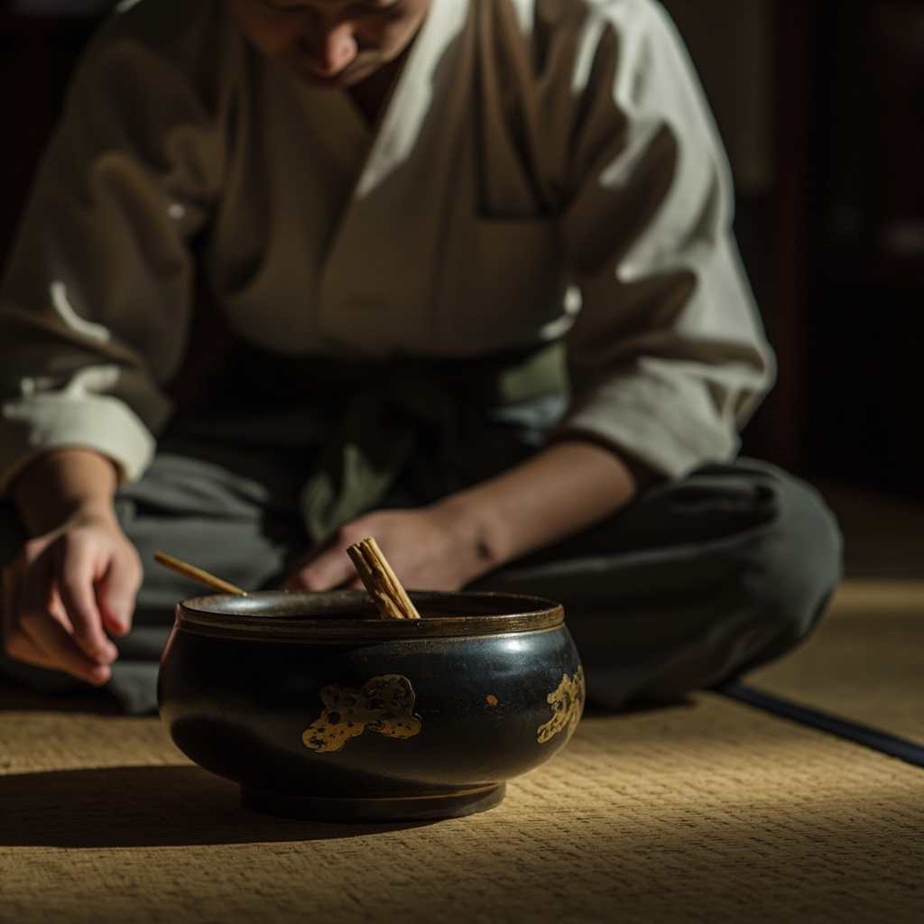 Traditional Japanese Kodo incense ceremony atmosphere