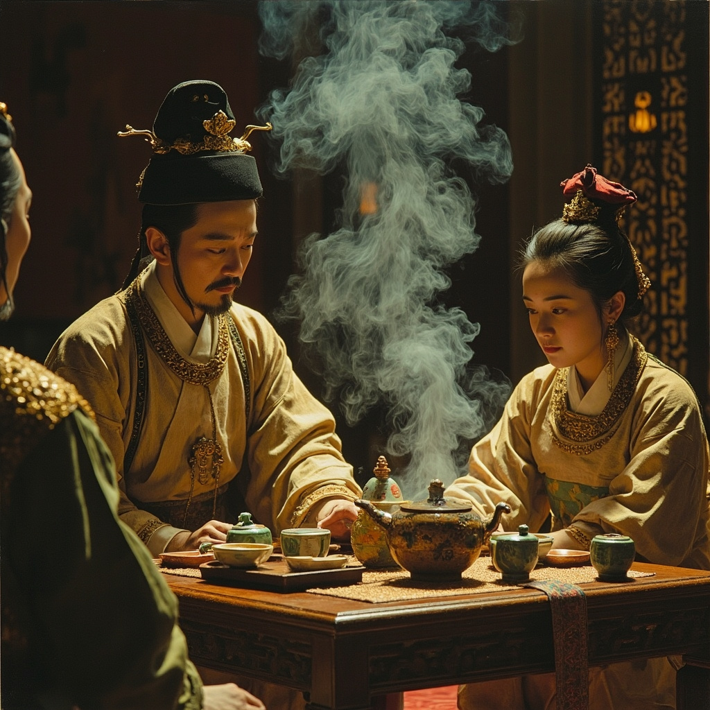 Tang Dynasty palace incense scene historical